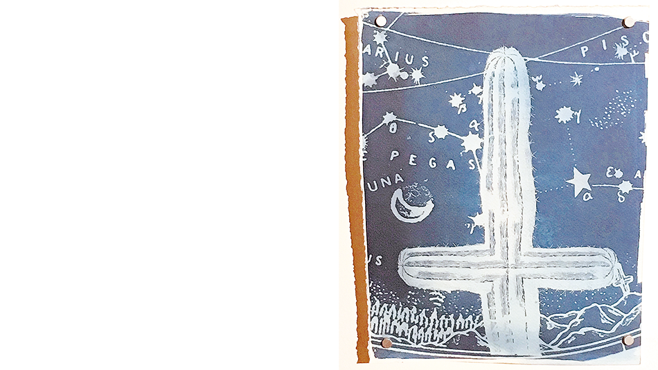 Obras de Bonadeo exhibidas en su muestra en galería Praxis.