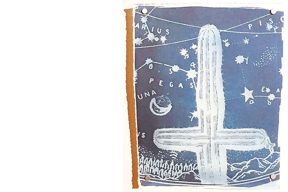 Obras de Bonadeo exhibidas en su muestra en galería Praxis.