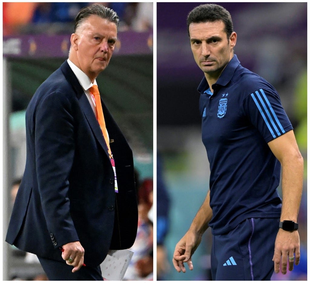 Louis Van Gaal DT de Países Bajos y Lionel Scaloni de Argentina: ¿a qué hora se juega el partido?. (AFP/AFP.