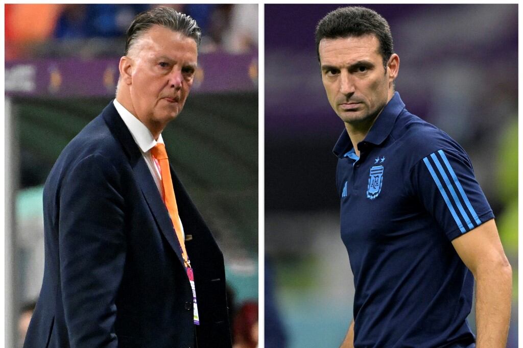 Louis Van Gaal DT de Países Bajos y Lionel Scaloni de Argentina: ¿a qué hora se juega el partido?. (AFP/AFP.