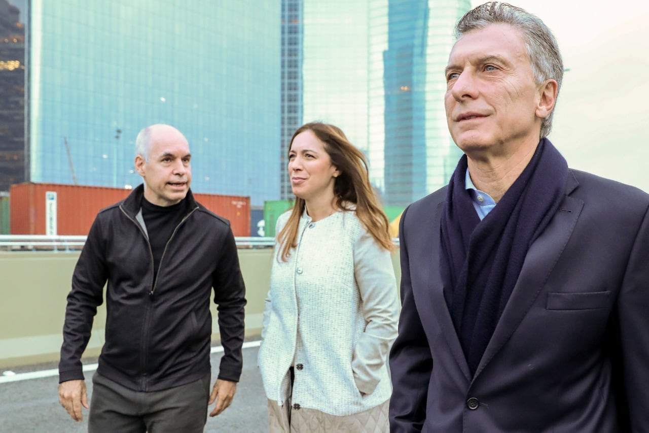 Horacio Rodríguez Larreta, María Eugenia Vidal y Mauricio Macri