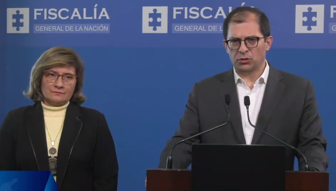 Francisco Barbosa en conferencia de prensa, este 22 de agosto / Twitter de la Fiscalía de Colombia