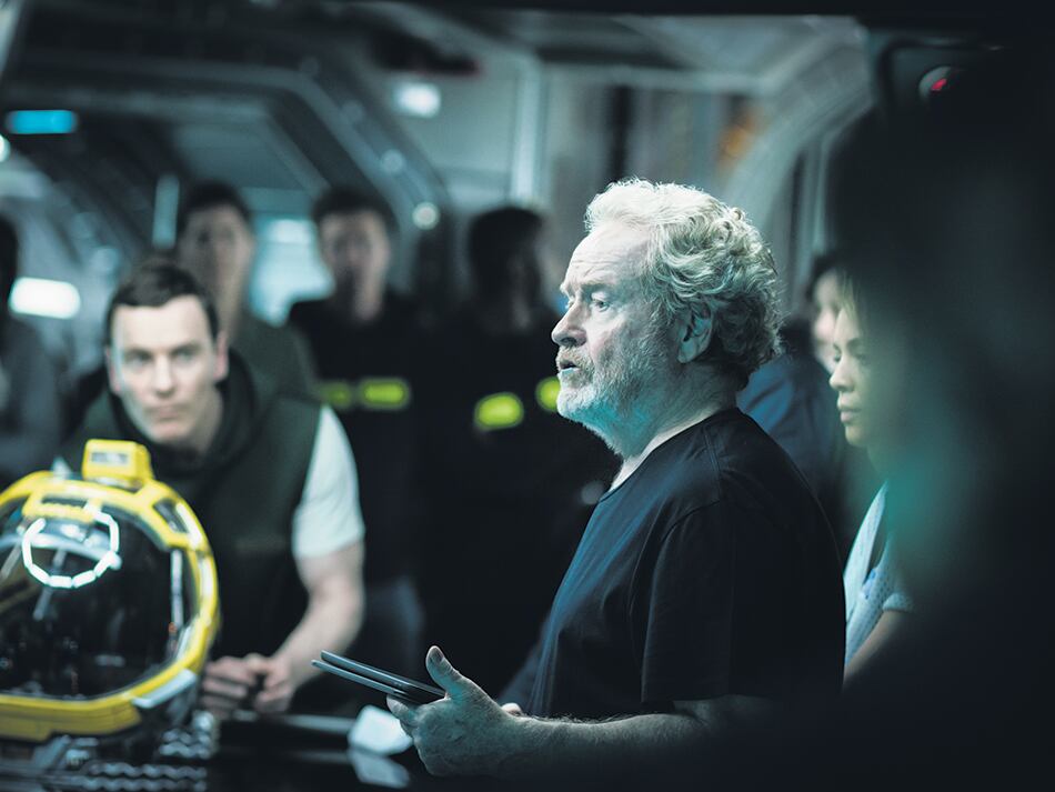 Ridley Scott filmando su nueva Alien.