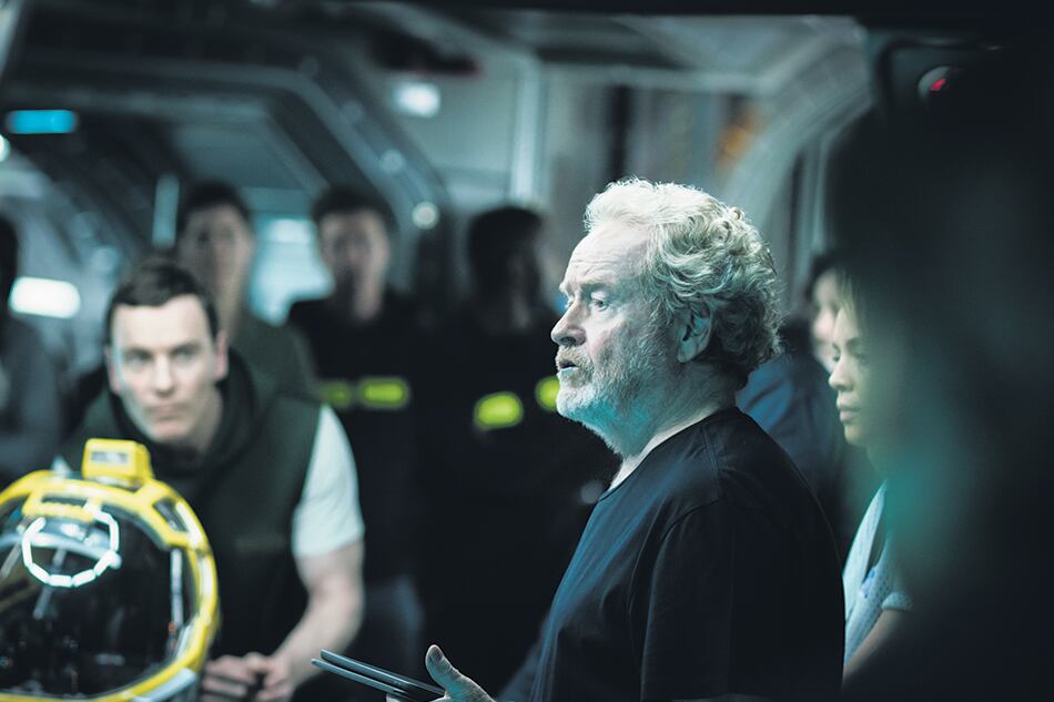 Ridley Scott filmando su nueva Alien.