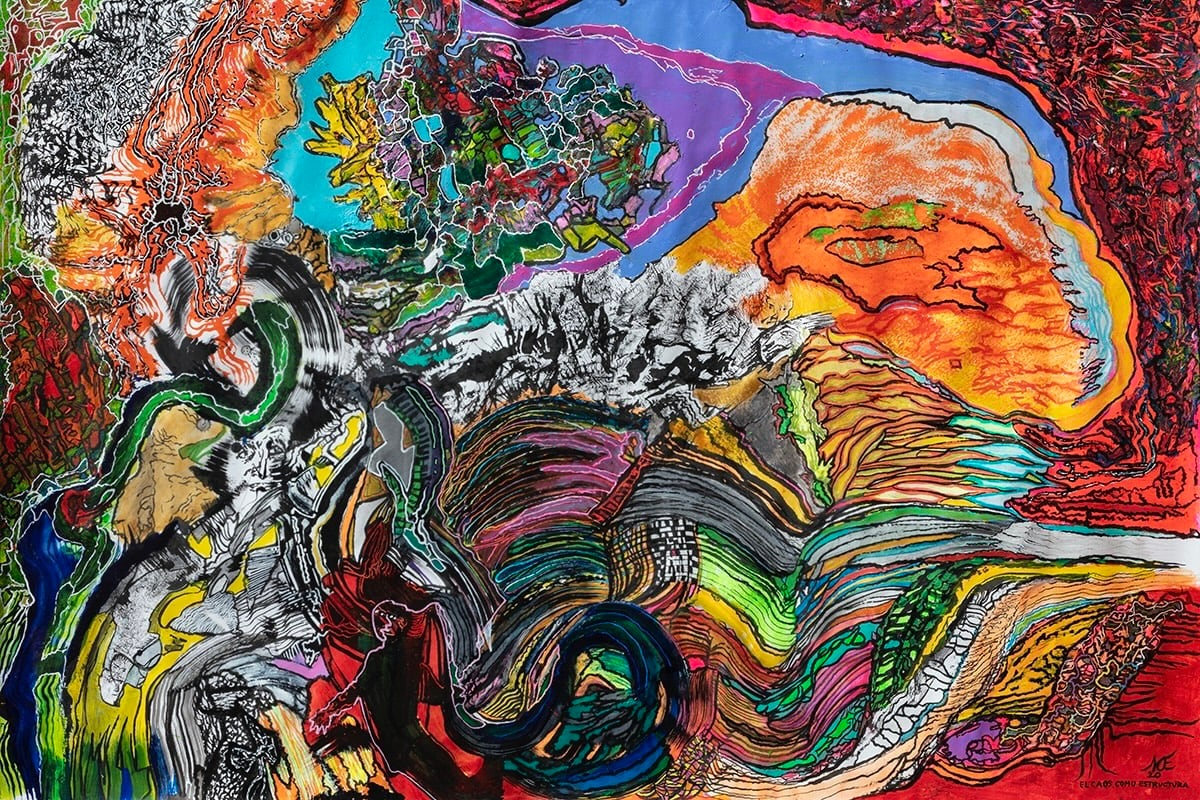 "El caos como estructura" (2020), de Luis Felipe Noé; 100 x 134 cm.