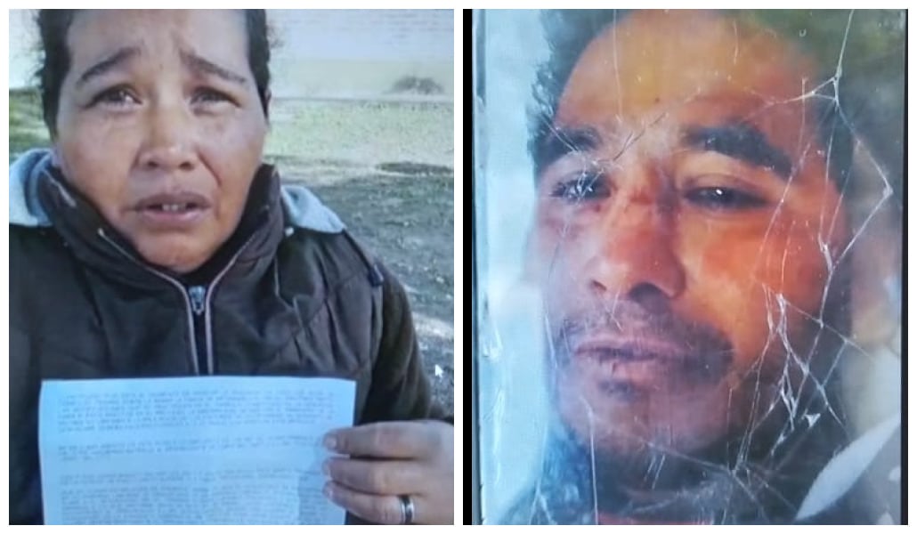 Paola Contreras, copia de la denuncia en mano. Y el trabajador agredido. 