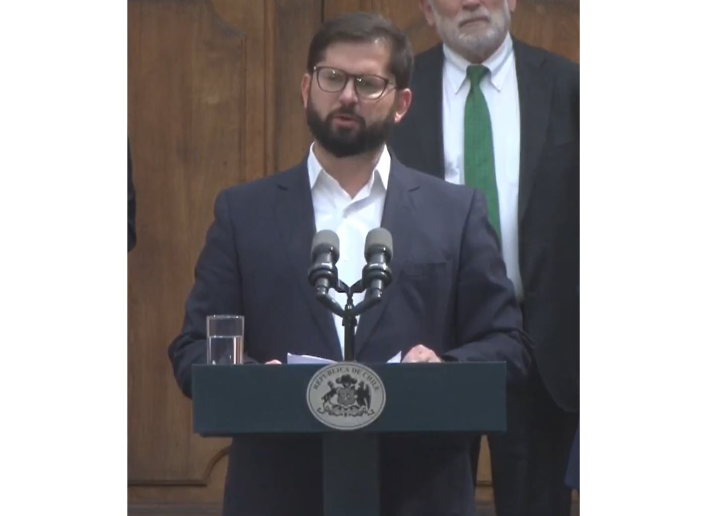 El presidente de Chile, Gabriel Boric, durante un discurso tras los cambios en el gabinete / Captura de pantalla