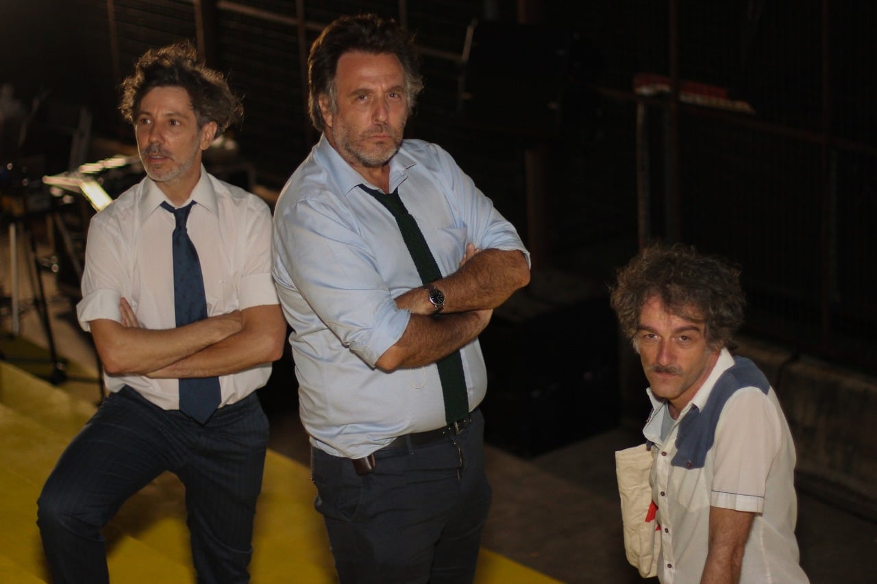 Llinás, el guionista Agustín Mendilaharzu y Pablo Dacal.