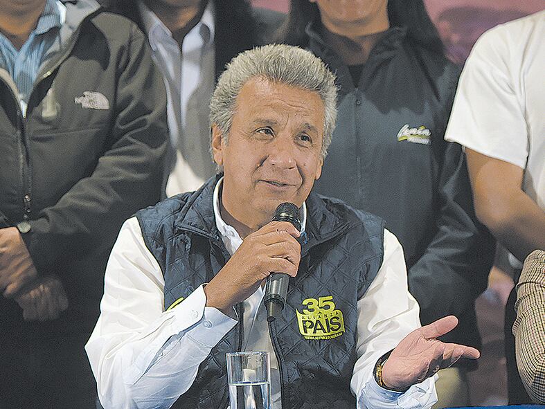 Lenin Moreno, ganador en la primera vuelta en Ecuador.