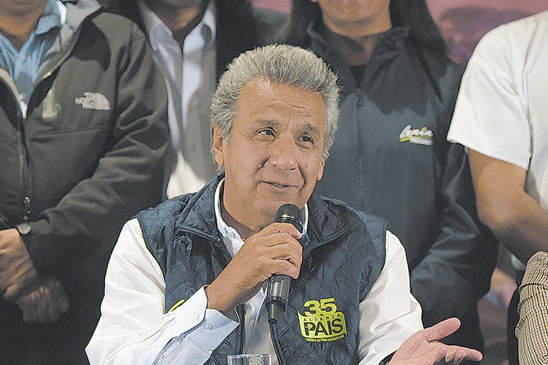 Lenin Moreno, ganador en la primera vuelta en Ecuador.
