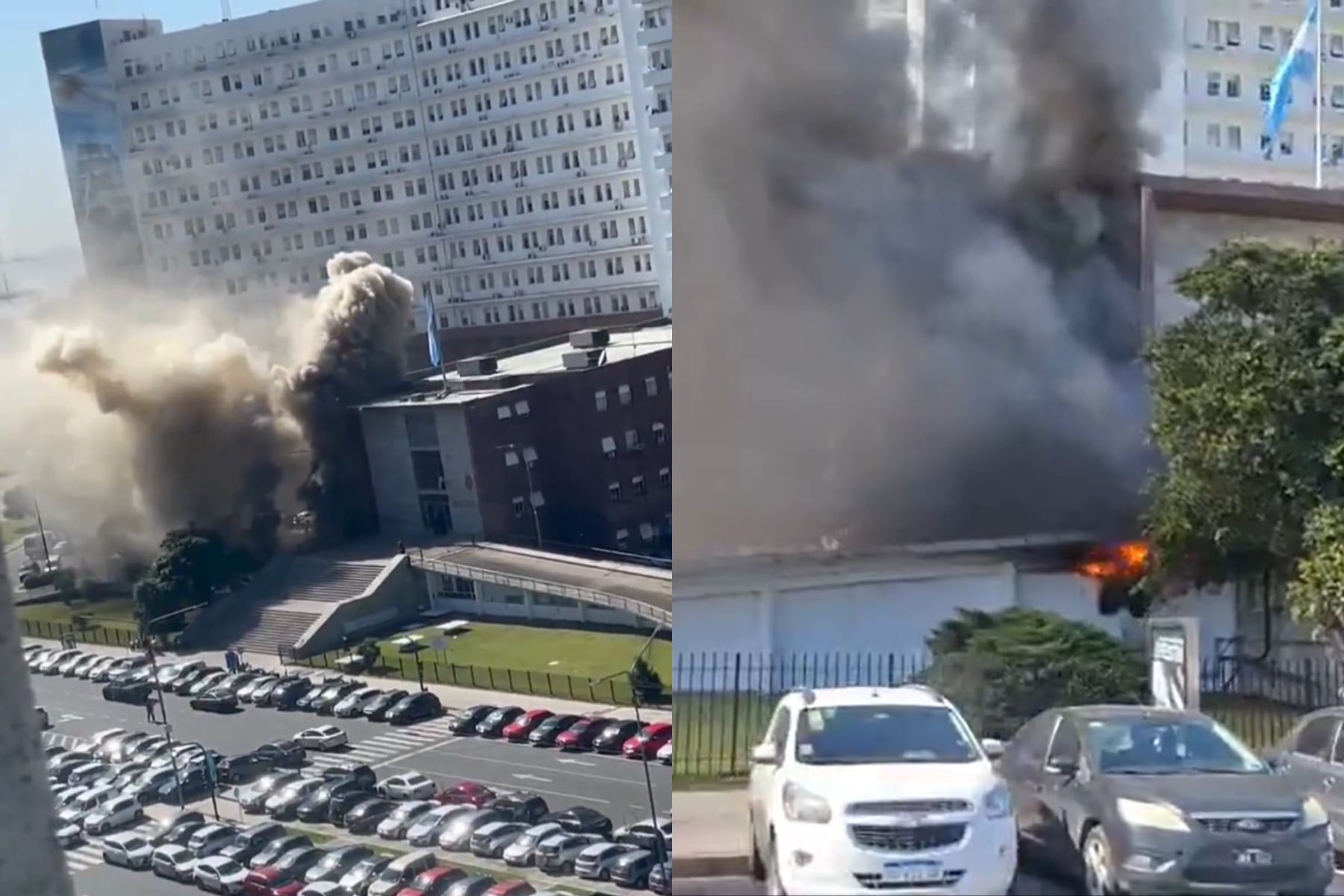 Retiro: un incendio en el edificio de la Armada provocó sustos y evacuaciones