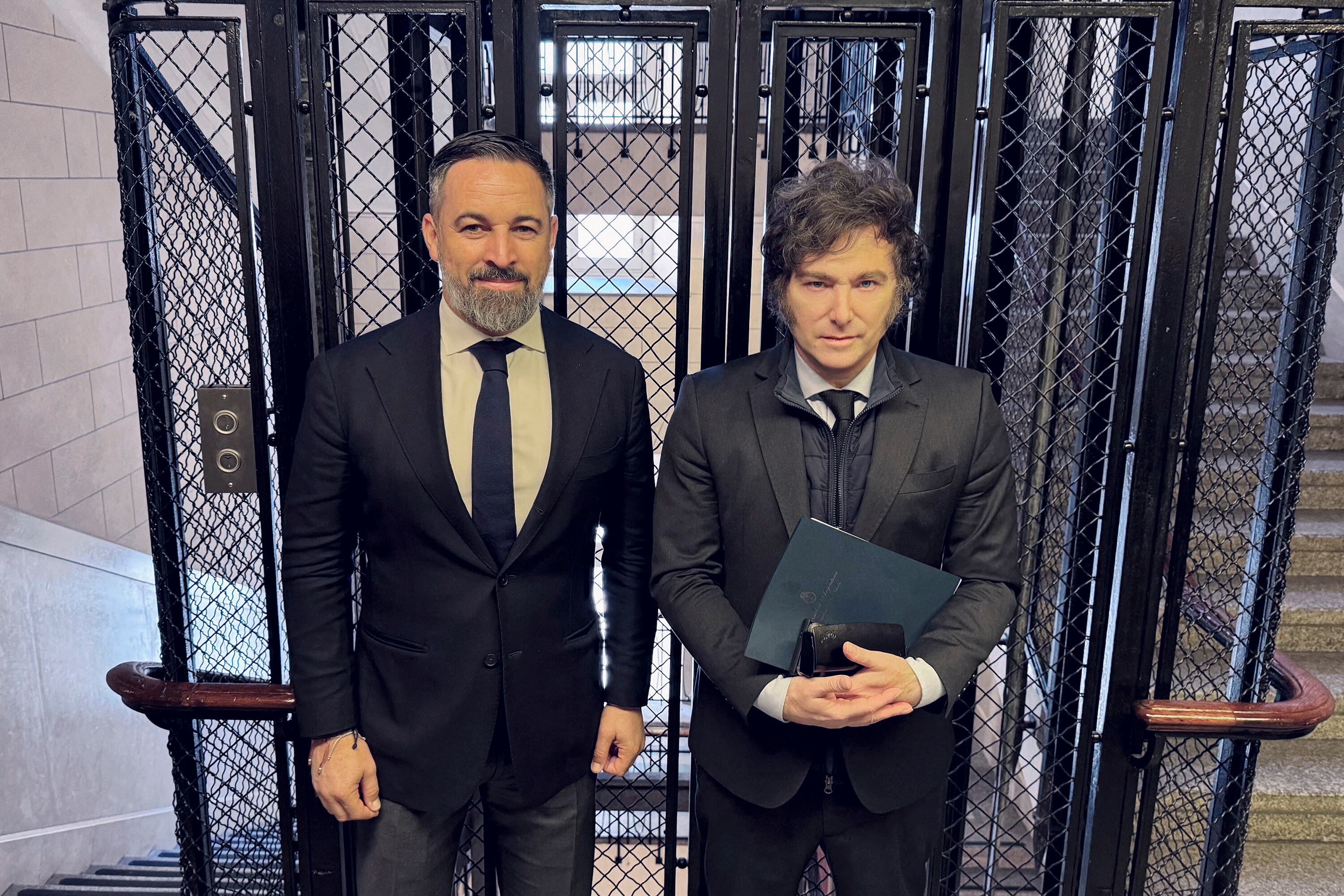 Santiago Abascal (VOX), junto a Javier Milei