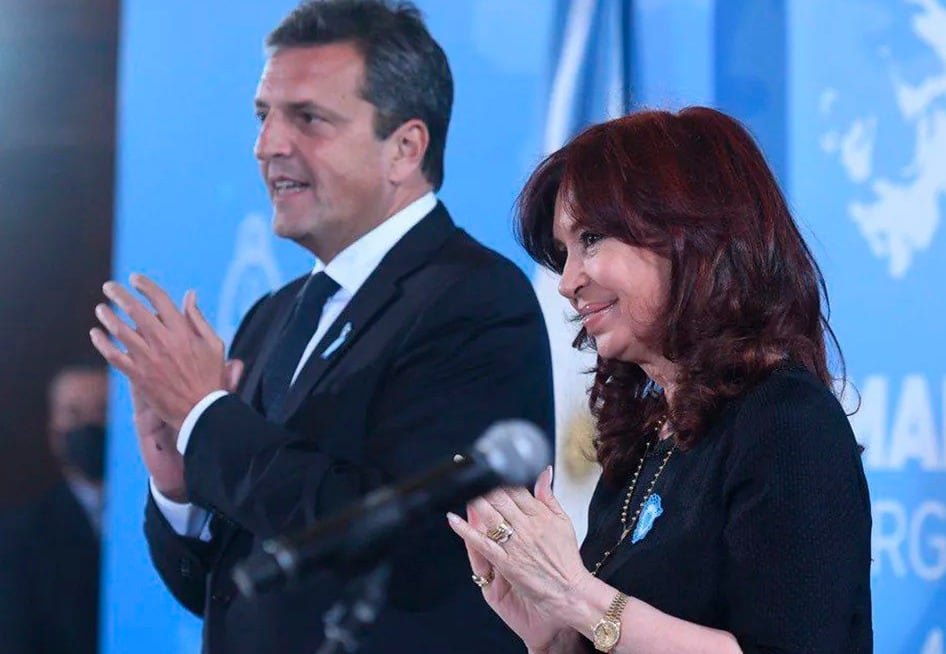 Ministro Sergio Massa y vicepresidenta Cristina Kirchner.
