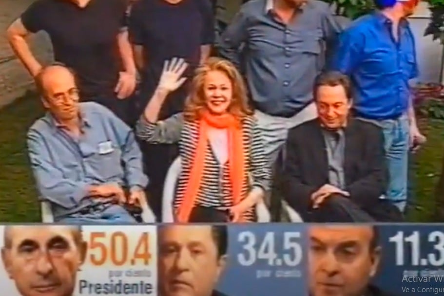 Pinky, pasadas las 18 horas del 24 de octubre de 1999, creyendo que había ganado.