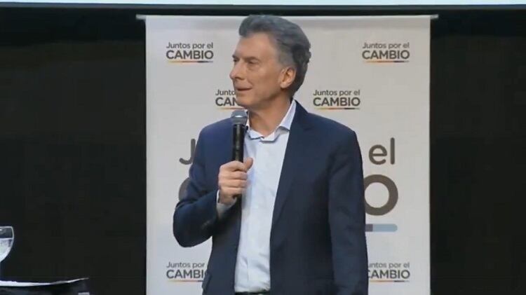 Mauricio Macri, durante su discurso en Parque Norte.