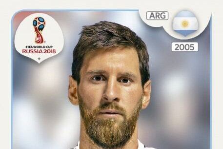 Lionel Messi en el álbum de Rusia 2018. 