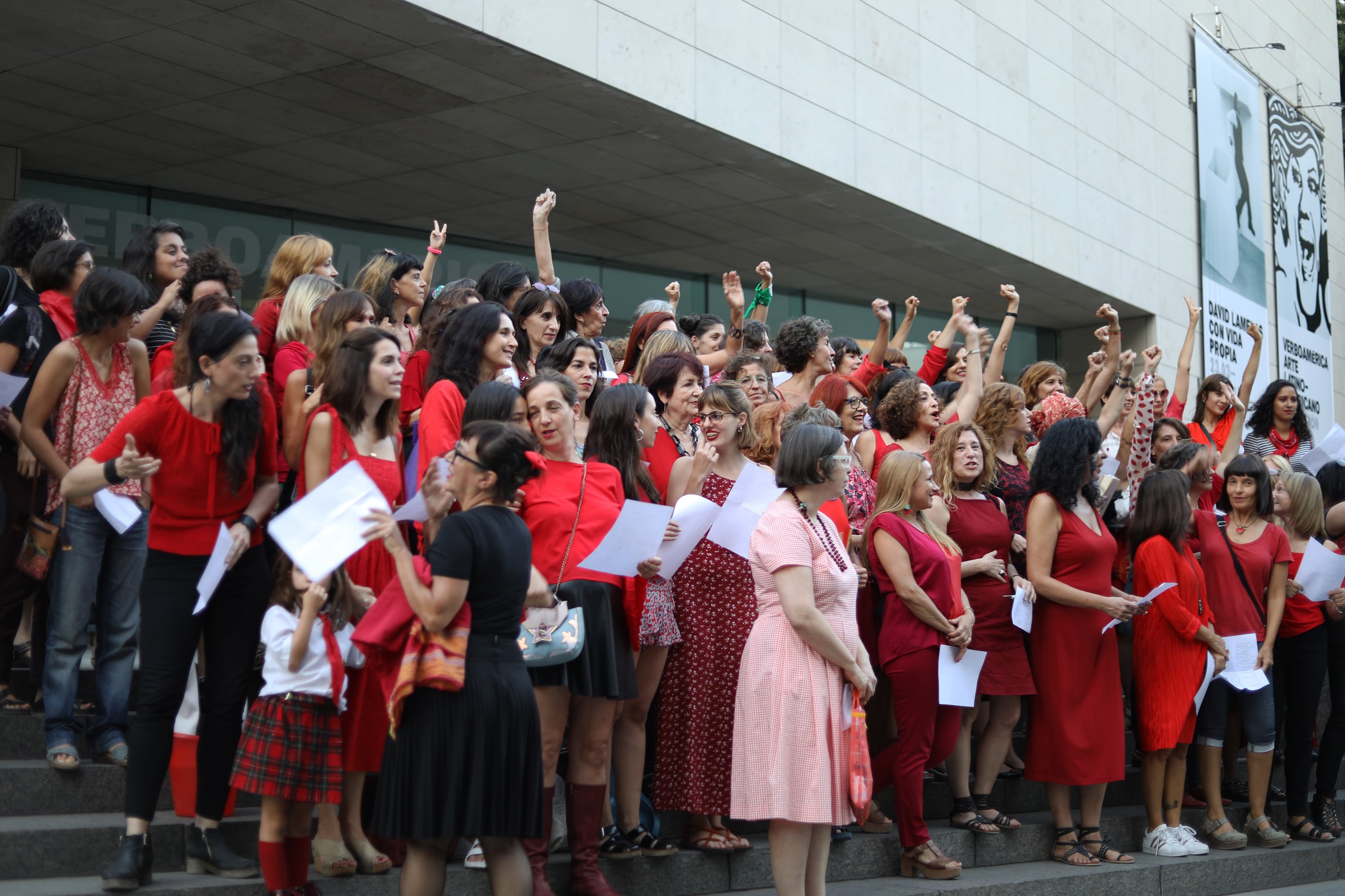 Una de las acciones públicas de Nosotras Proponemos, en el Malba.