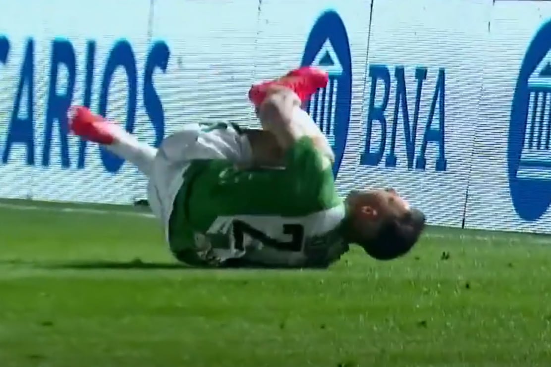 Díaz en el momento de la lesión