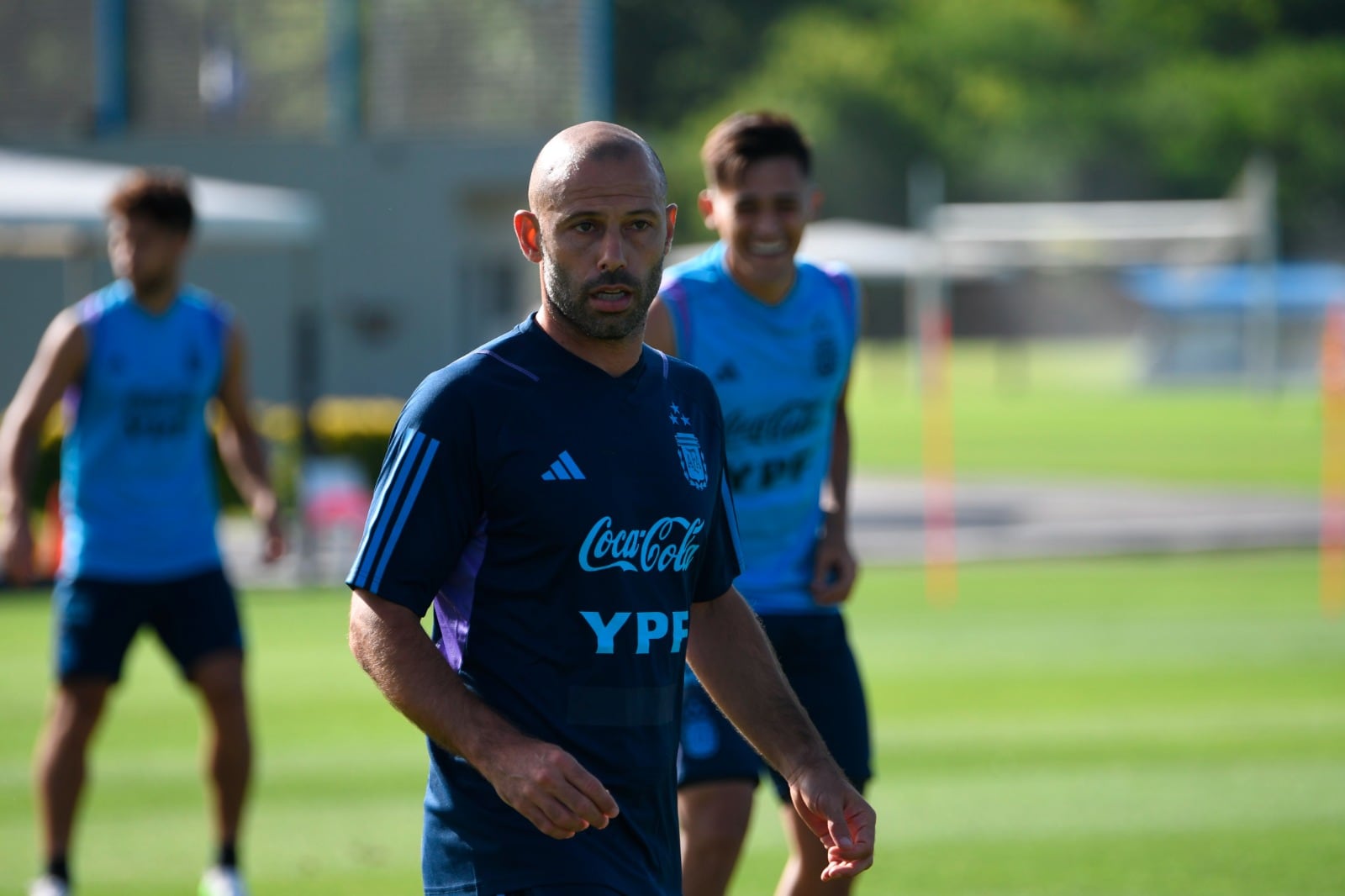 Mascherano durante una práctica en Ezeiza