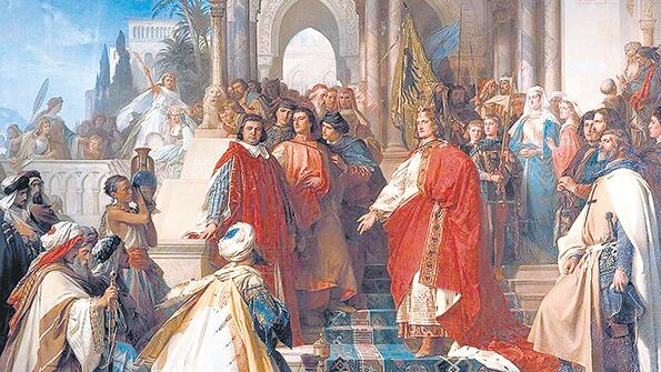 La Corte del emperador Federico II en Palermo (1865), del pintor Arthur von Ramberg.