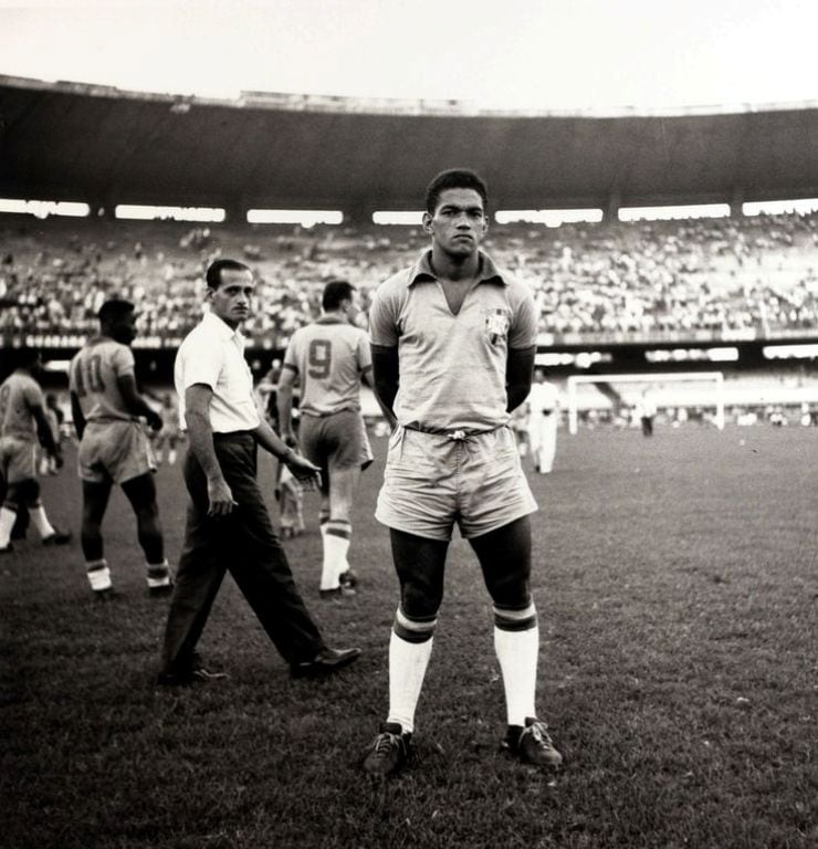 Garrincha, en su esplendor como futbolista.