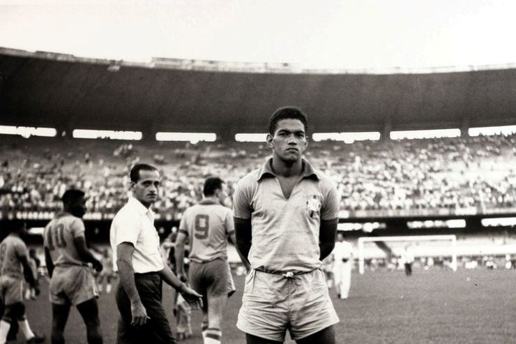 Garrincha, en su esplendor como futbolista.