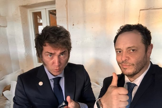 Javier Milei y Demian Reidel