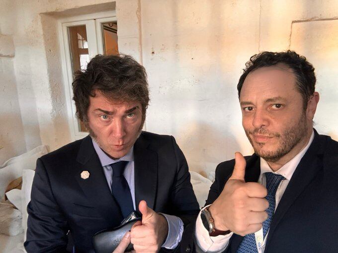 Javier Milei y Demian Reidel