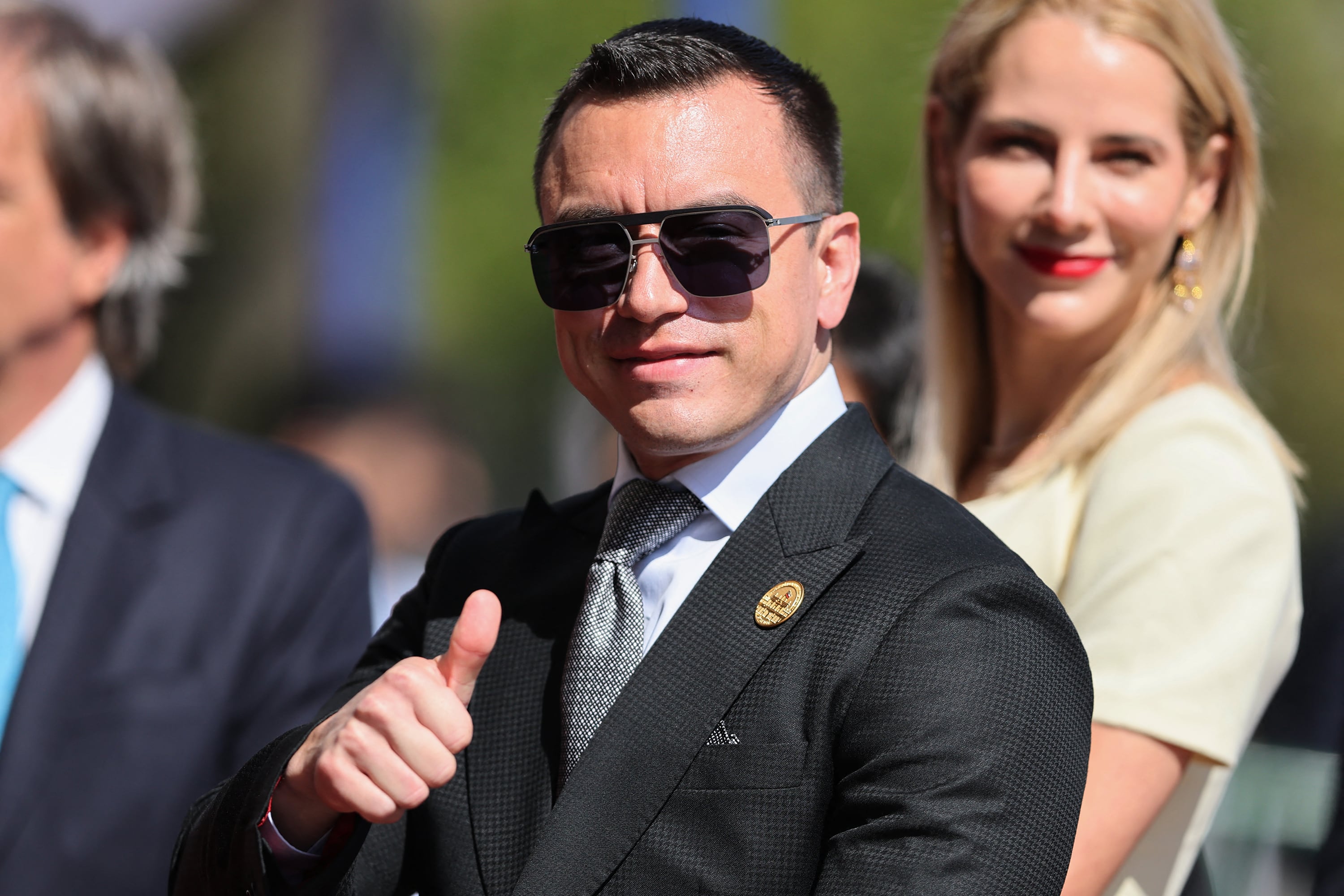 Ecuador's President Daniel Noboa gives a thumbs up as he arrives at the inauguration ceremony of Chile's new President Jose Antonio Kast at the National Congress in Valparaiso, Chile on March 11, 2026.