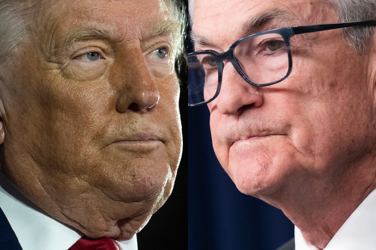 A combination made on January 12, 2026 shows a picture of US President Donald Trump made in Warren, on April 29, 2025 (L) and a picture of US Federal Reserve Board Chairman Jerome Powell made in Washington, DC, on December 10, 2025. Federal Reserve Chairman Jerome Powell said on January 11, 2026 that the central bank had been subpoenaed by the US Justice Department, blasting the move as part of President Donald Trump's extraordinary pressure campaign on US monetary policy decisions. (Photo by Jim WATSON and Saul LOEB / AFP)