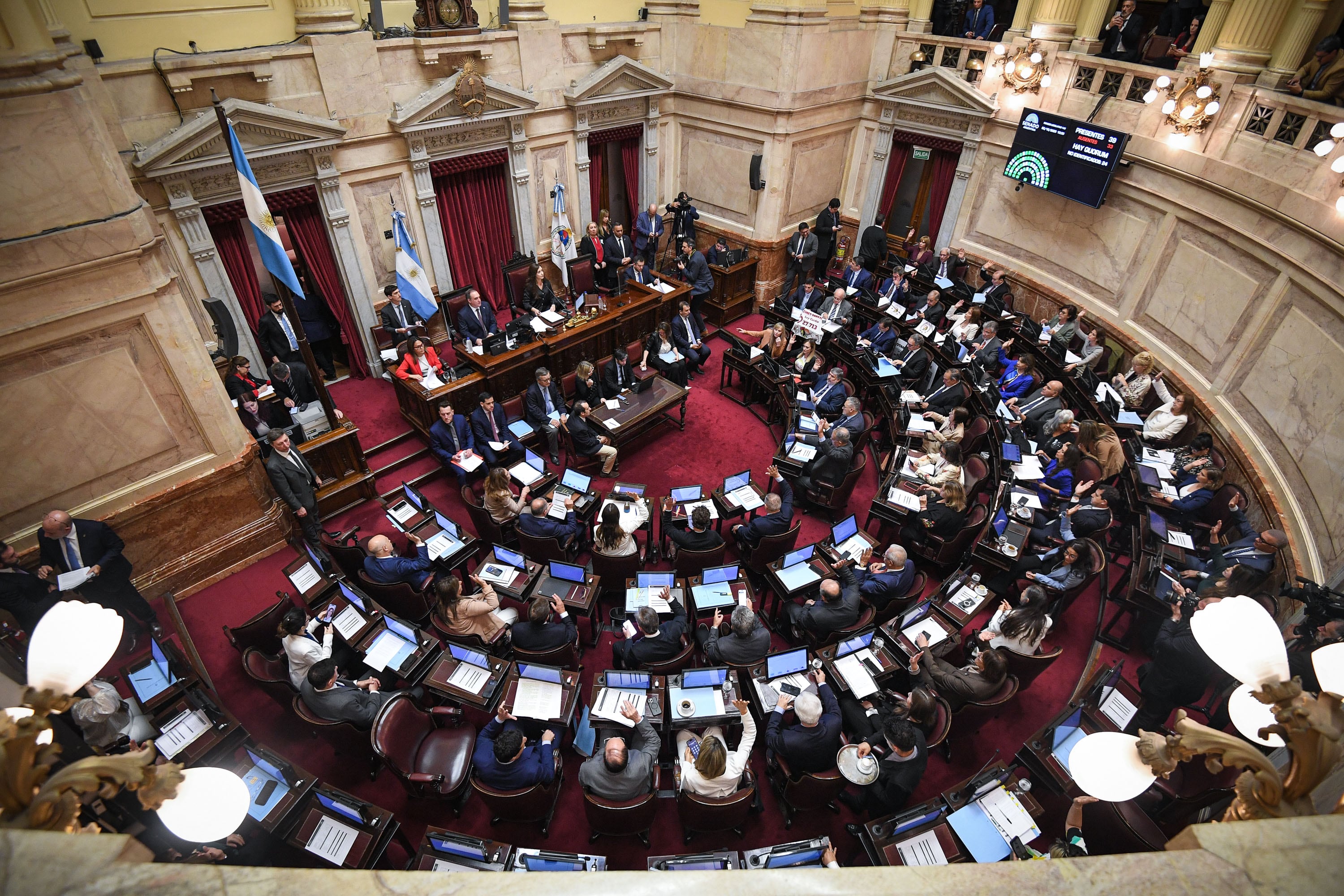 Sesion ordinaria del Senado de la Nacion, el 2 de octubre de 2025, en Buenos Aires; Argentina. Fotos: Charly Diaz Azcue / Comunicación Senado