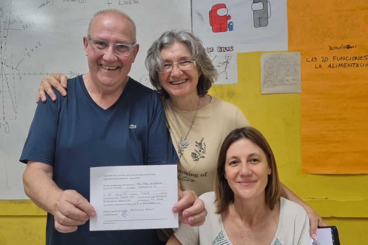 Pablo Díaz terminó la secundaria a los 64 años.