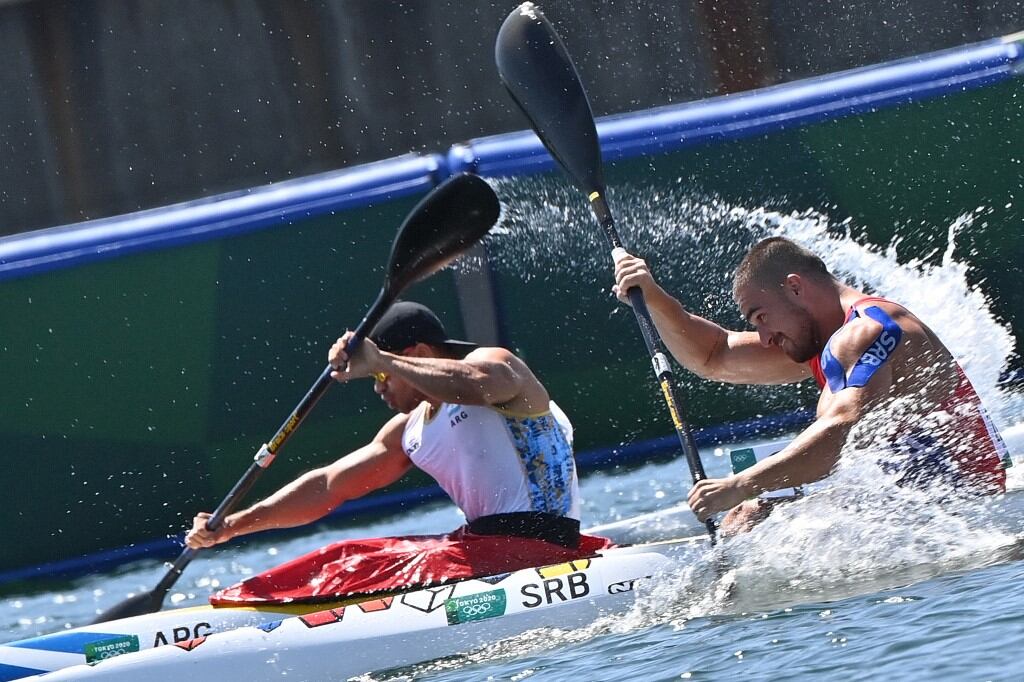 Rézola en acción durante el K-1 por 200 metros de Tokio 2020