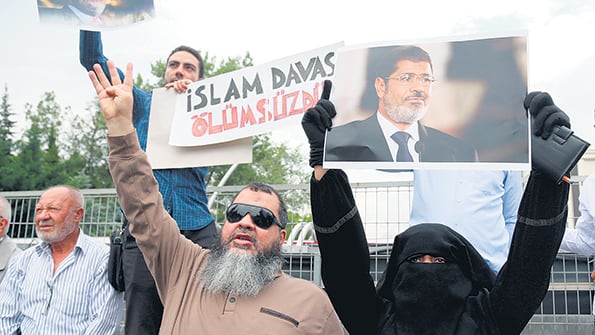 Simpatizantes de Morsi se manifiestan en Ankara, Turquía.