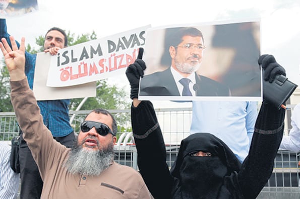 Simpatizantes de Morsi se manifiestan en Ankara, Turquía.