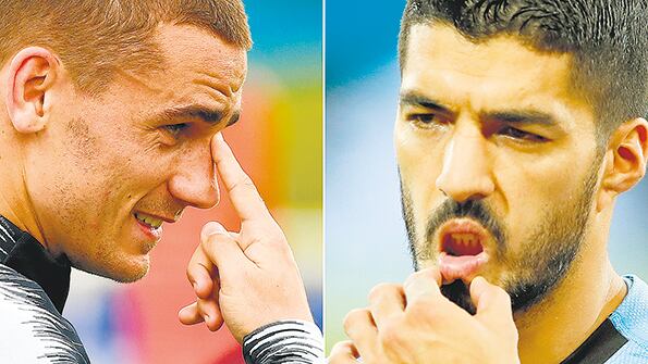 Griezmann y Suárez, dos jugadores que simbolizan el poder de gol de Francia y Uruguay.