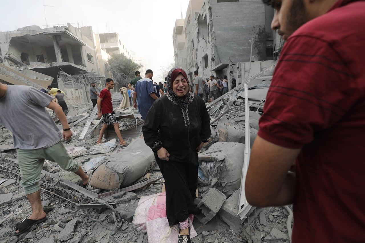 El llanto de una mujer en Gaza, tras el último ataque de Israel. 