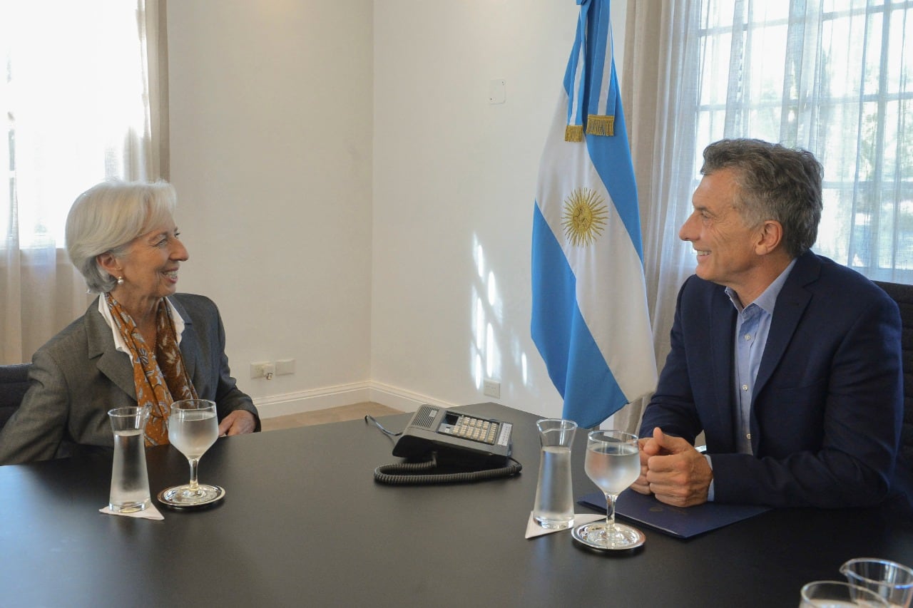Christine Lagarde con Macri cuando era titular del FMI. 
