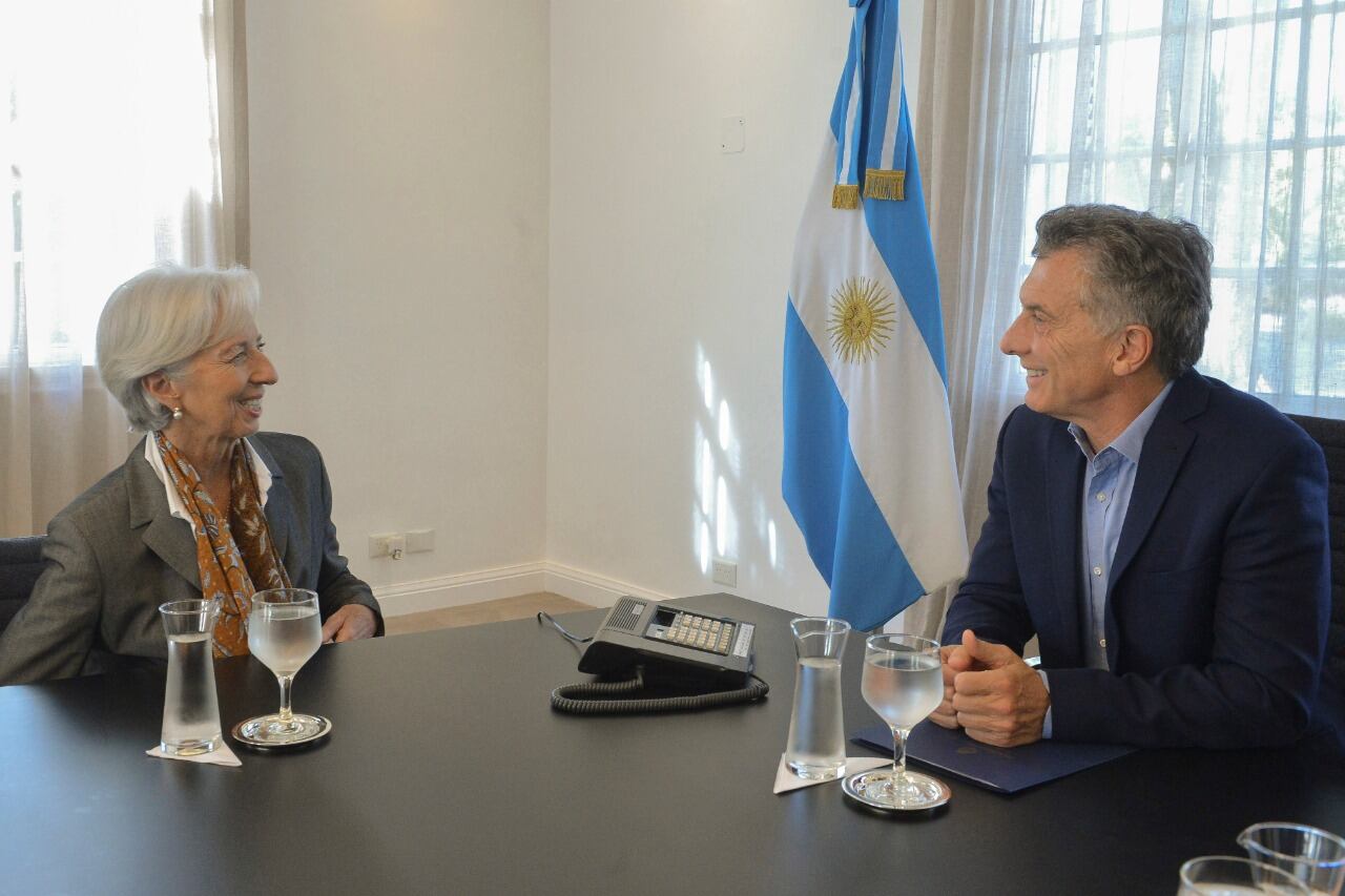 Christine Lagarde con Macri cuando era titular del FMI.