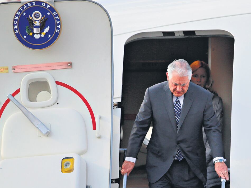 El canciller Tillerson llegó ayer a Moscú; hoy se reúne con su colega ruso Lavrov.