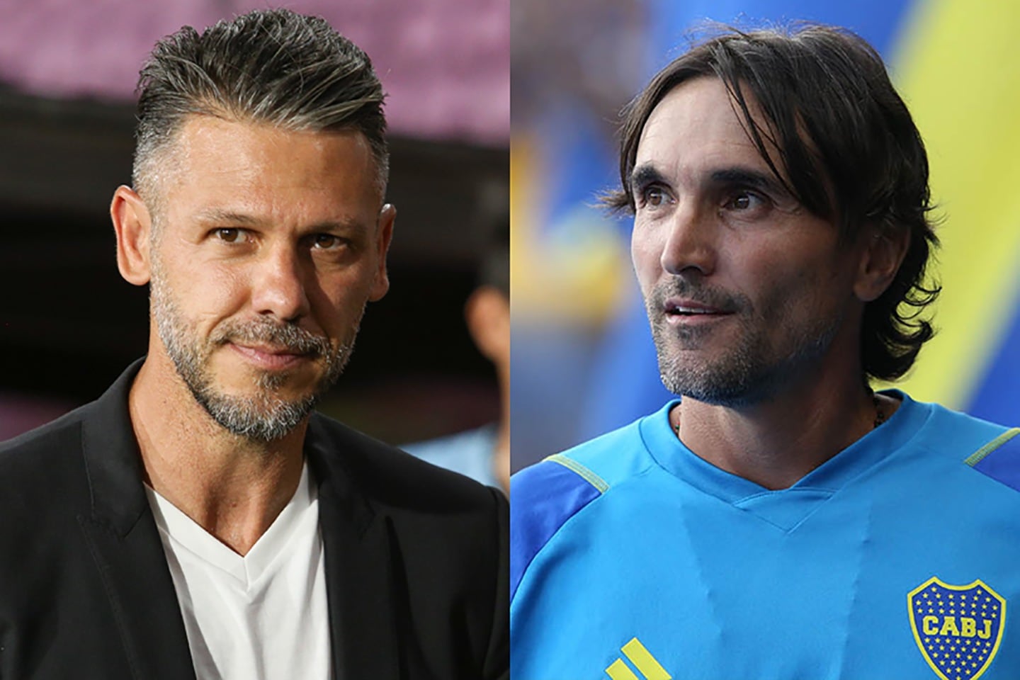 Martín Demichelis y Diego Martínez, entrenadores de River y Boca