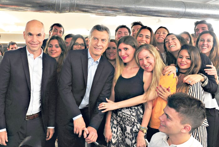 El presidente Macri en el acto que compartió con el jefe de Gobierno, Horacio Rodríguez Larreta, y el ministro de Educación, Esteban Bullrich.
