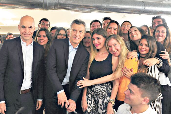 El presidente Macri en el acto que compartió con el jefe de Gobierno, Horacio Rodríguez Larreta, y el ministro de Educación, Esteban Bullrich.