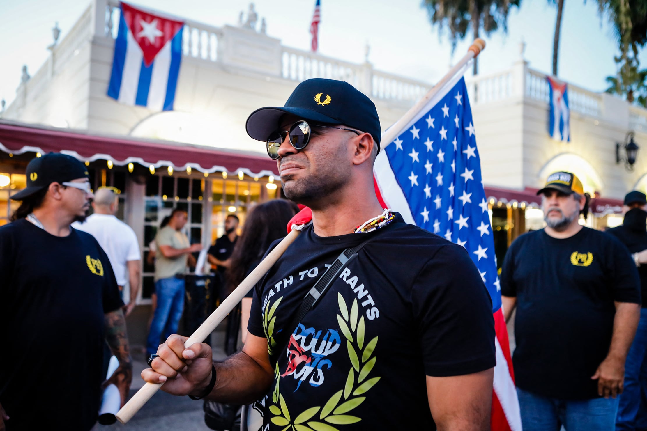 Tarrío, en julio pasado, marcha en Miami durante una protesta en contra del gobierno cubano.