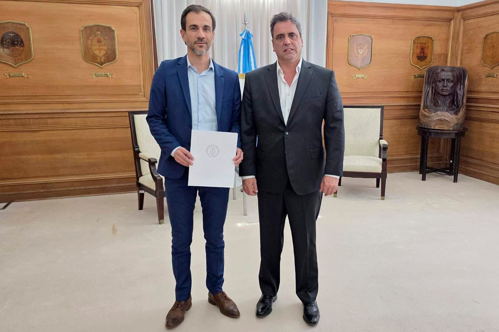 Pablo Petrecca y Lisandro Catalán en la Casa Rosada.