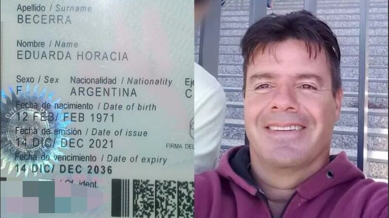El nuevo DNI de Becerra, que da cuenta de sus cambios registrales