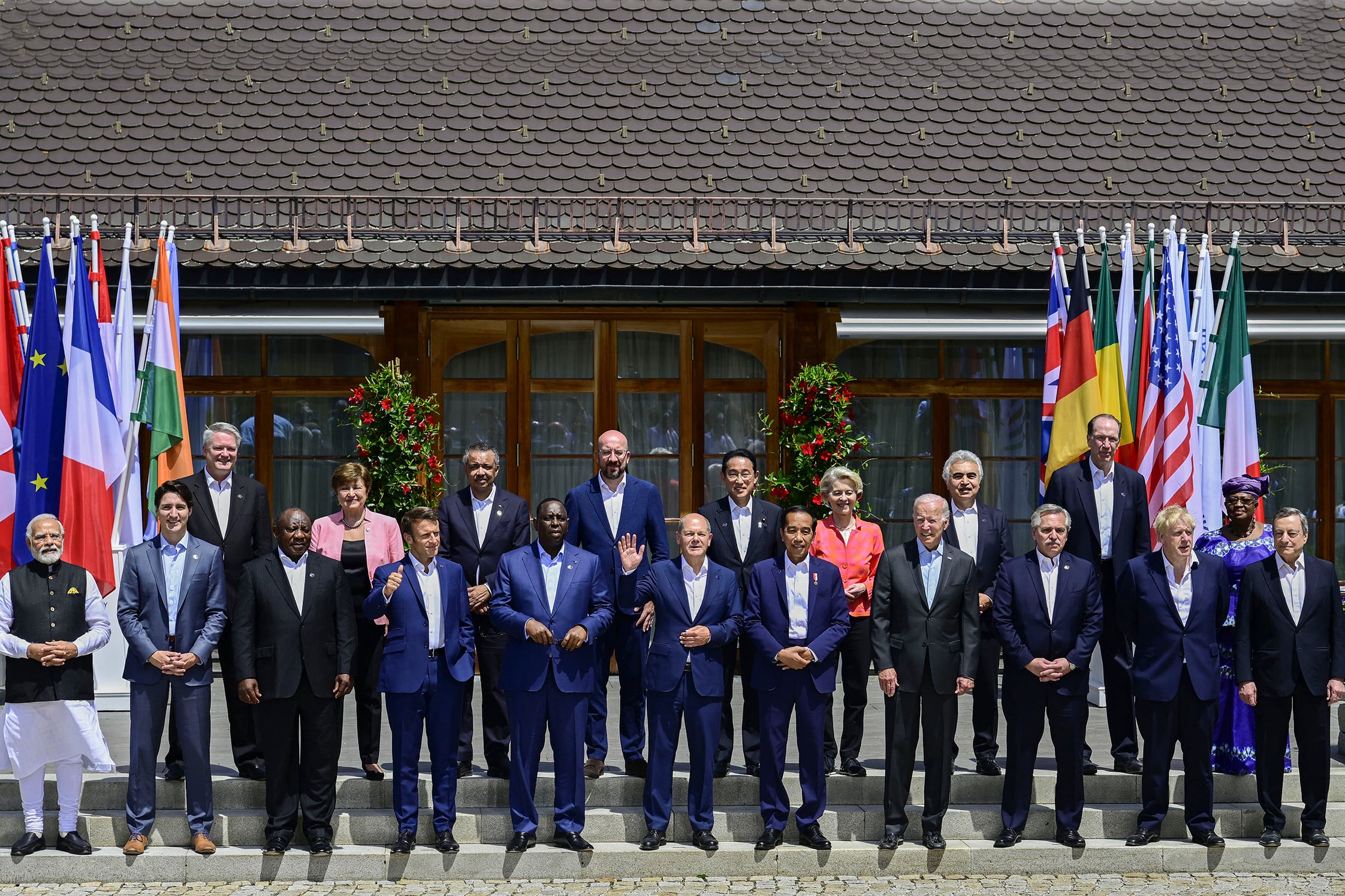 La foto de familia de los líderes mundiales en G7
