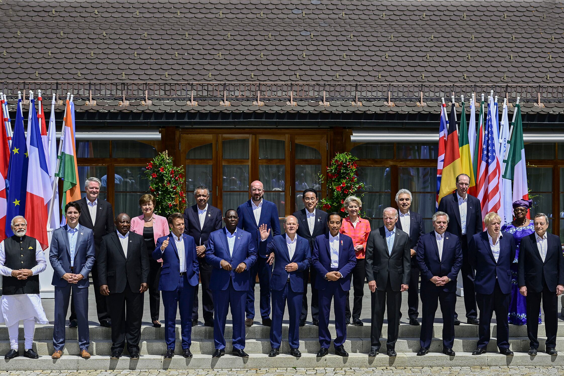 La foto de familia de los líderes mundiales en G7