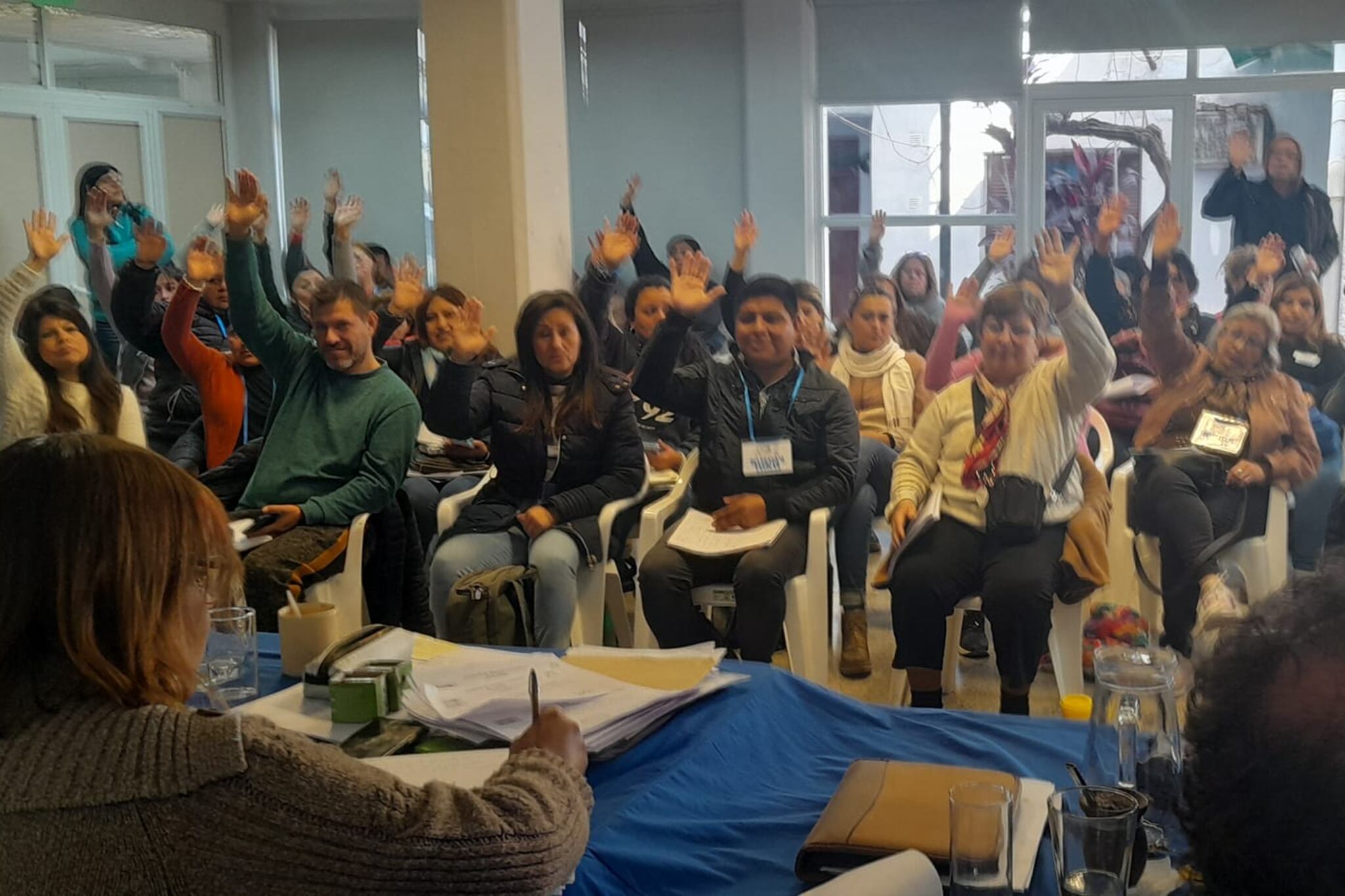 Asamblea del gremio docente AMP.