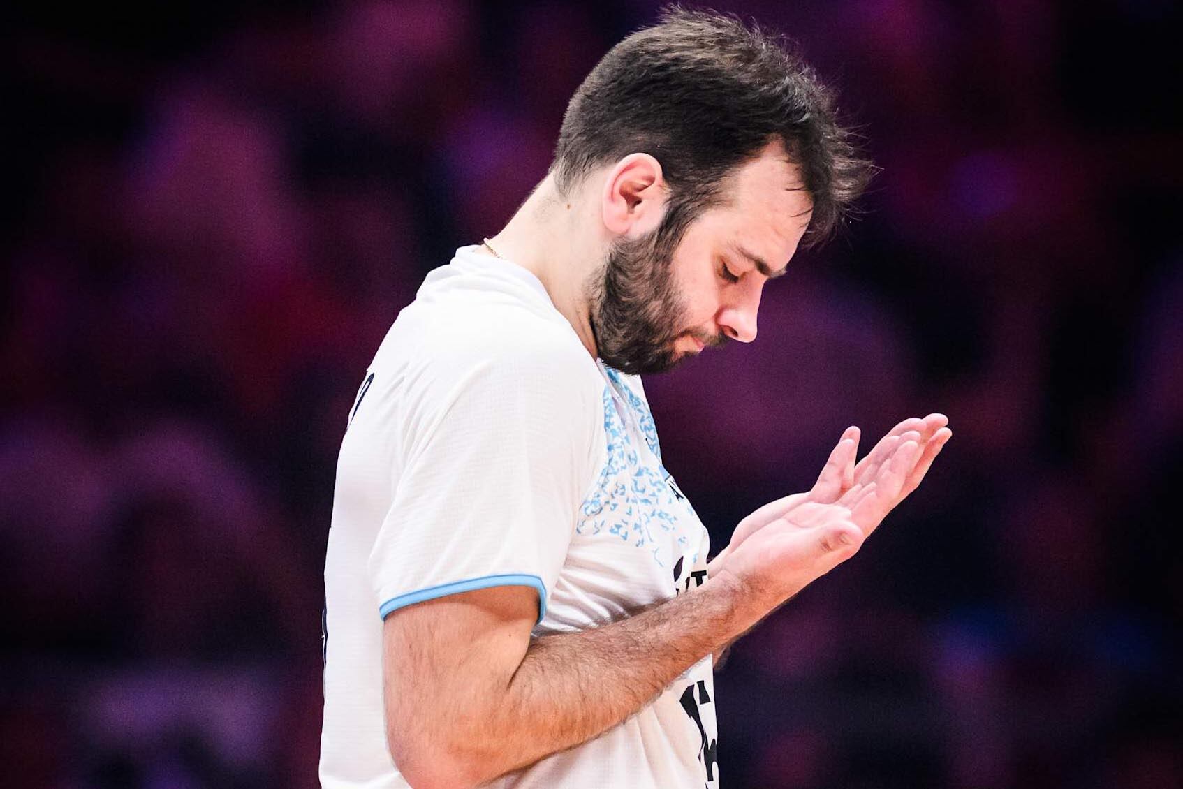 De Cecco durante la reciente Liga de Naciones de vóley.